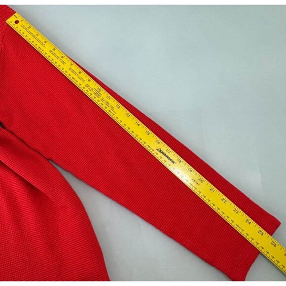 Lacoste Lounge Shirt Sleepwear Men's 2XL Orange Waffle Knit Thermal Long Sleeve - Picture 9 of 11